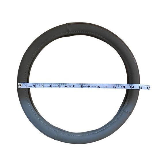 Tan PU Leather Car Steering Wheel Cover 15 Inch - Picture 3 of 5
